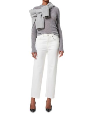 Palma High Rise Straight Leg Jeans in Soft White