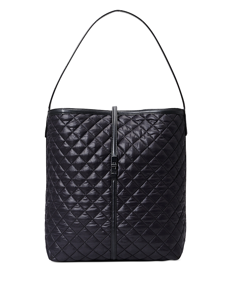 Mz Wallace Large Astor Quilted Nylon Hobo Bag In Black/black