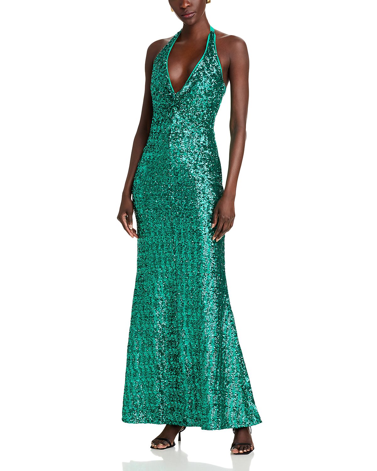 Chiara Boni La Petite Robe Ryushi Sequined Halter Gown