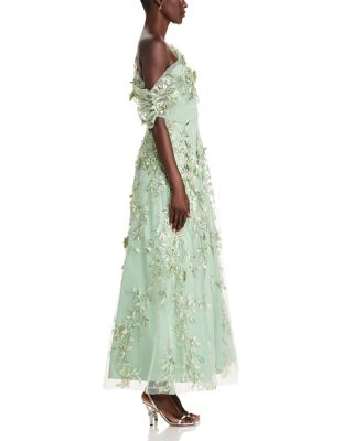 Asymmetric Floral Gown