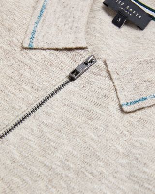 Rojor Textured Zip Front Shirt