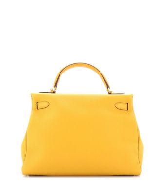 Kelly 32 Handbag Yellow Togo with Gold Hardware
