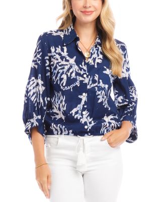 Karen Kane - Tassel Tie Waist Shirt