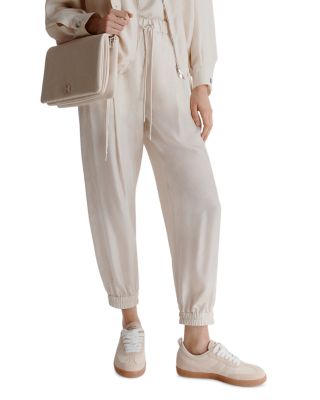 Marella - Monochrome Abetaia Silk Drawstring Pants