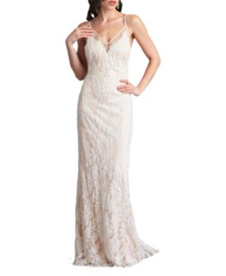 Pippa Embroidered Tulle Strap Gown