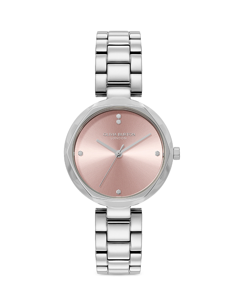 Olivia Burton Women's Dimension Silver Tone Bracelet Watch, 32mm