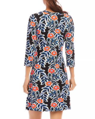 Three Quarter Sleeve A Line Dress