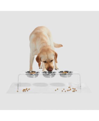 Medium Triple Bowl Pet Feeder, 1 Quart Bowls