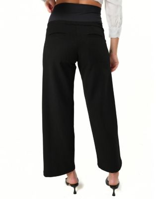 Women&#39;s Wide Leg Maternity Work Pant in Italian Stretch Suiting Fabric (Regular &amp; Petite)