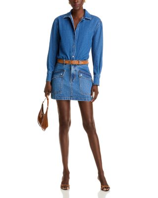 Utility Denim Mini Skirt - Exclusive