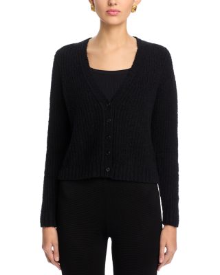 Cropped V Neck Cardigan