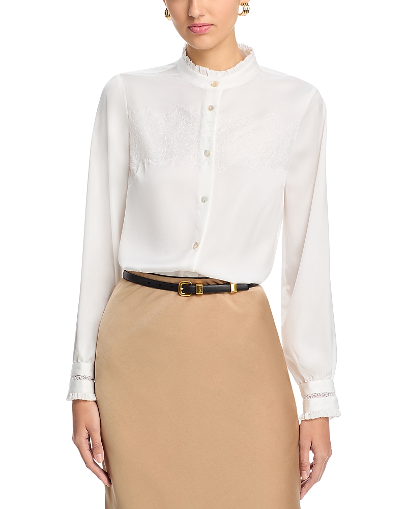 Elie Tahari The Melissa Lace Detail Blouse
