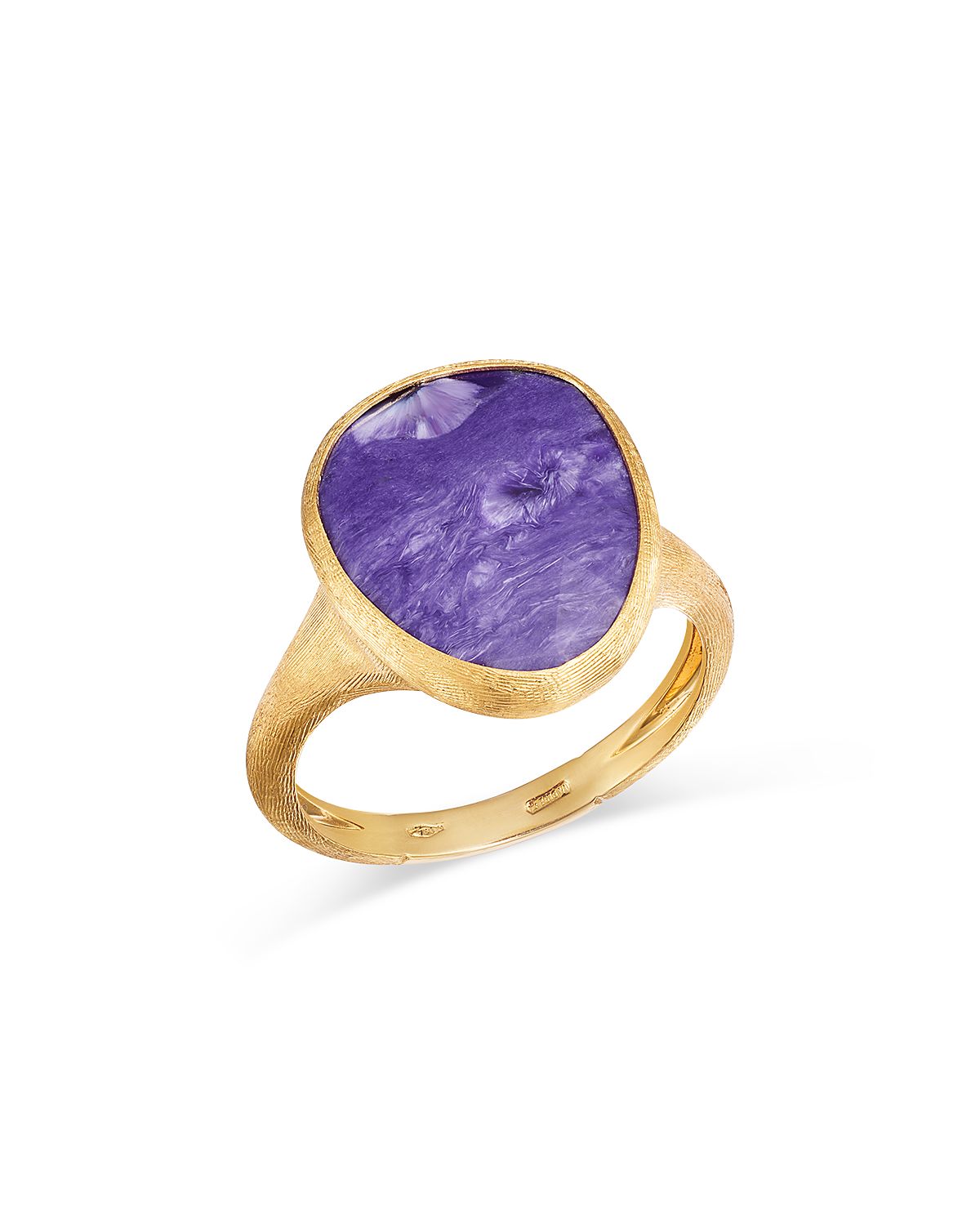 Marco Bicego 18K Yellow Gold Lunaria Color Charoite Solitaire Ring