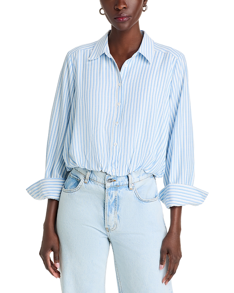 AQUA BUBBLE HEM SHIRT - EXCLUSIVE