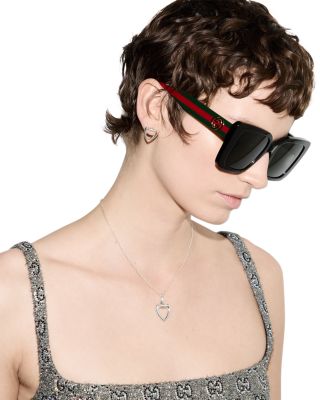 Sterling Silver Gucci Heart Pendant Necklace, 15.7-18"