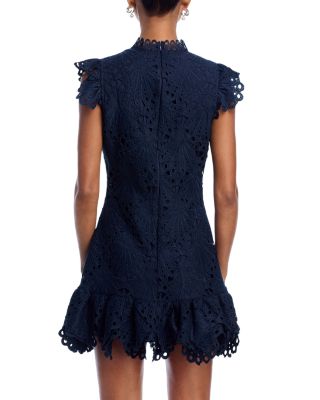 Mock Neck Lace Shift Dress - Exclusive