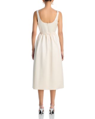 Satin Flower Midi Dress