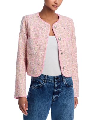 AQUA - Tweed Whip Stitch Blazer - Exclusive