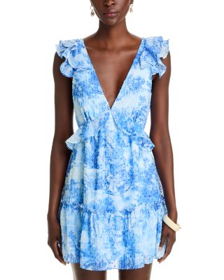 Toile Ruffle Trim Dress - Exclusive 
