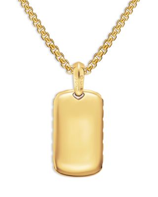 Men's Chevron Tag in 18K Yellow Gold, 27mm