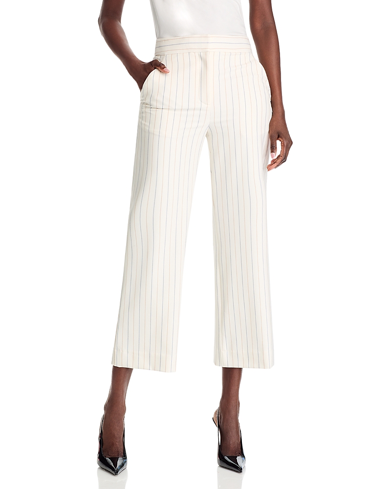 Veronica Beard Brixton Striped Wide-leg Pants In Dove Multi