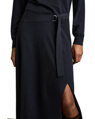 Alina Belted Knit Woven Dress