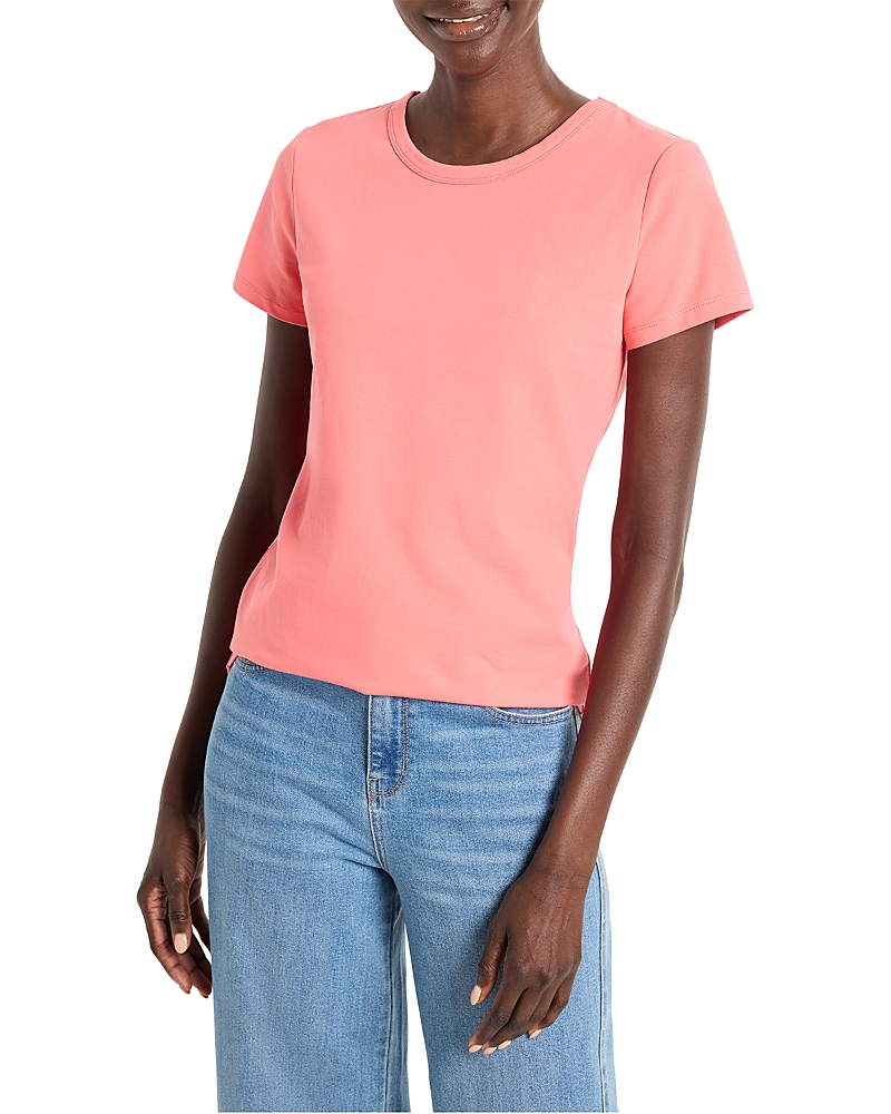 Nic + Zoe Nic+zoe Perfect Knit Crewneck T-shirt In Guava