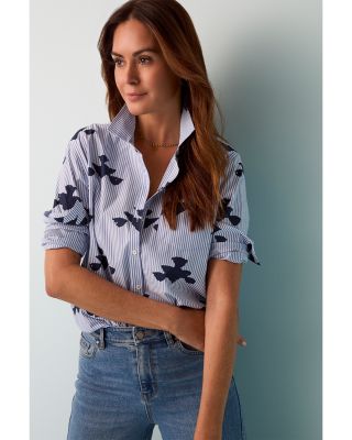 Stamped on Stripes Button Front Shirt 