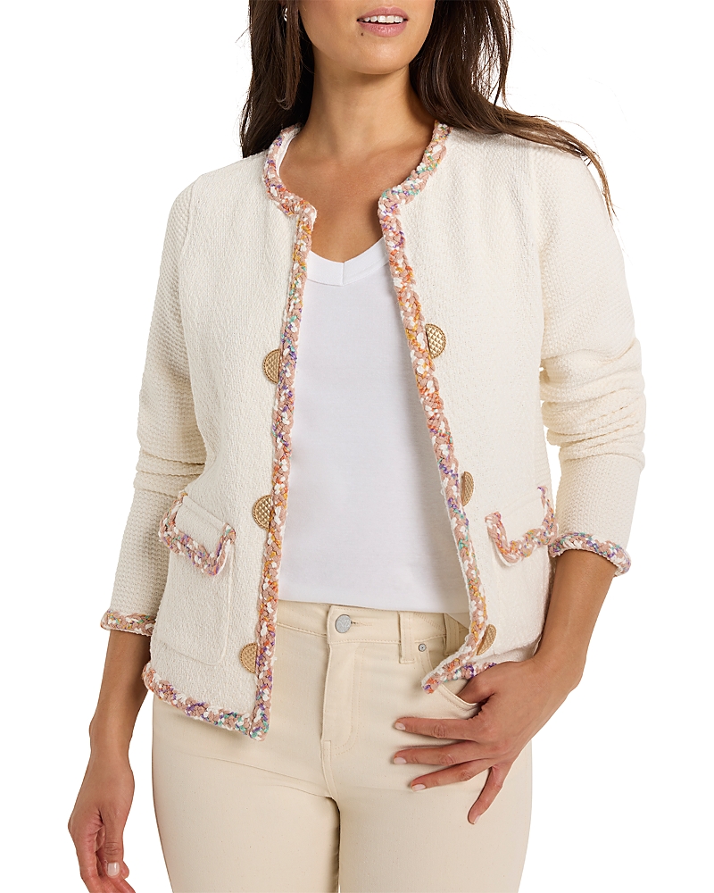 Nic+Zoe Mixed Trim Knit Jacket