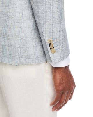  Kei Wool, Silk & Linen Plaid Unstructured Regular Fit Sport Coat