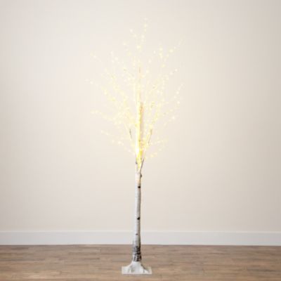 3&#39; Pre Lit Artificial White Birch Christmas Tree with 92 Warm White LED Lights