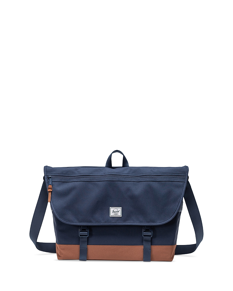 Herschel Supply Co Cove Messenger Bag In Navy Saddle Brown