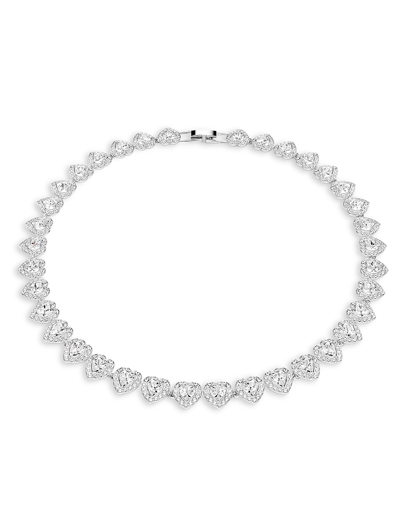 Swarovski Ariana Grande Crystal Heart Halo Tennis Necklace, 14.875-17.75