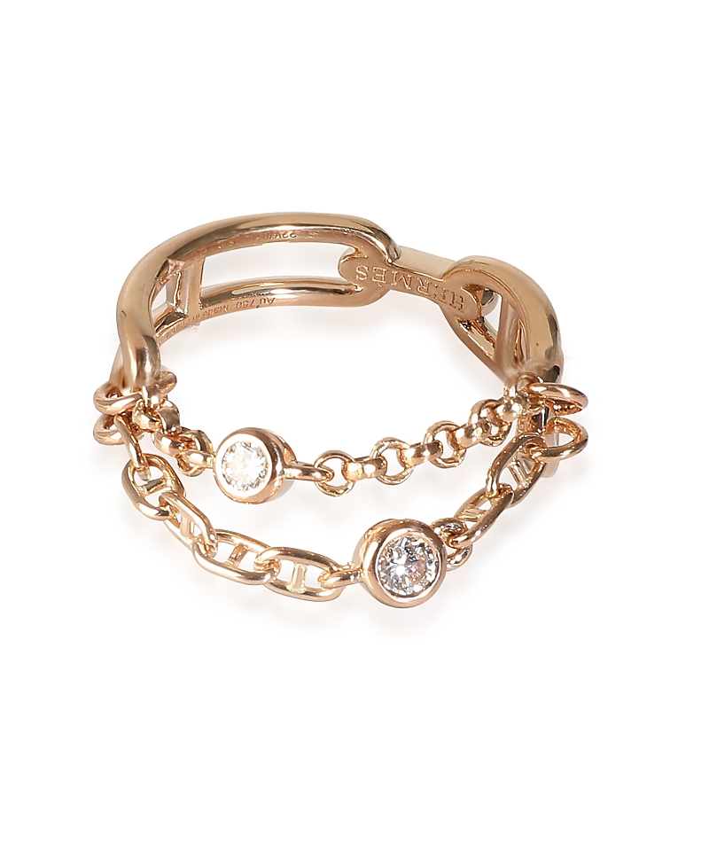 Shop Pre-owned Hermes Hermes Chaine D'ancre 18k Rose Gold Ring