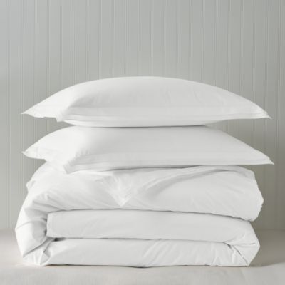 Tipped Double Flange Percale Bedding Collection - Exclusive