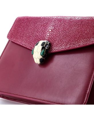 Small Serpenti Forever Square Shoulder Bag Leather and Stingray