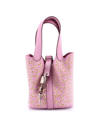 Pre-Owned HERMÈS - Micro Picotin Lock Bag Lucky Daisy Printed Swift