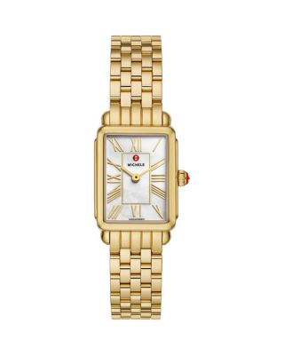 MICHELE - Deco Park 18K Gold Plated Watch, 23mm x 29mm