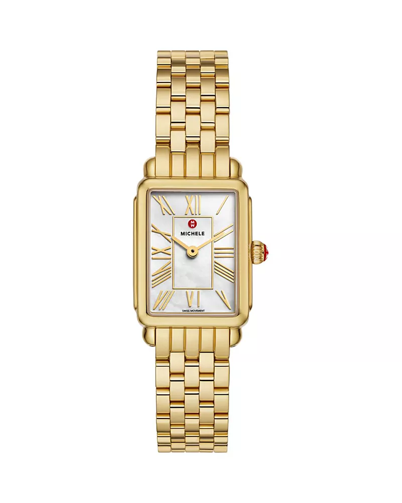 Michele Deco Park 18K Gold Plated Watch, 23mm x 29mm