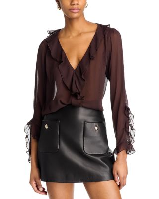 Lucy Paris - V Neck Ruffle Top