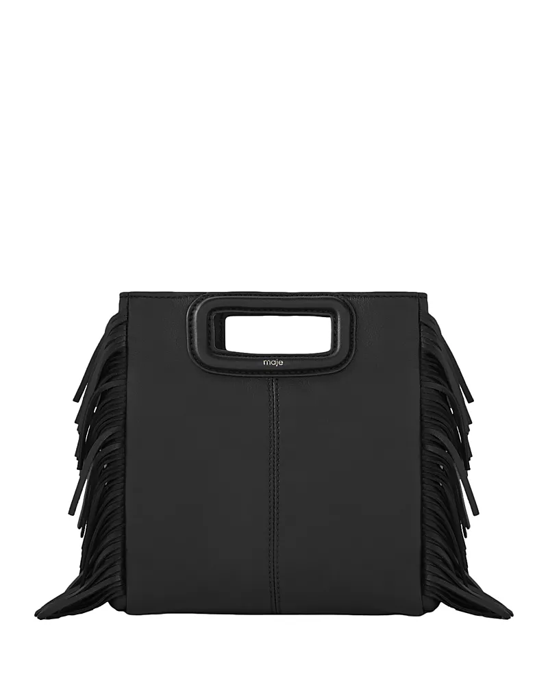 Maje M Fringe Leather Crossbody Bag