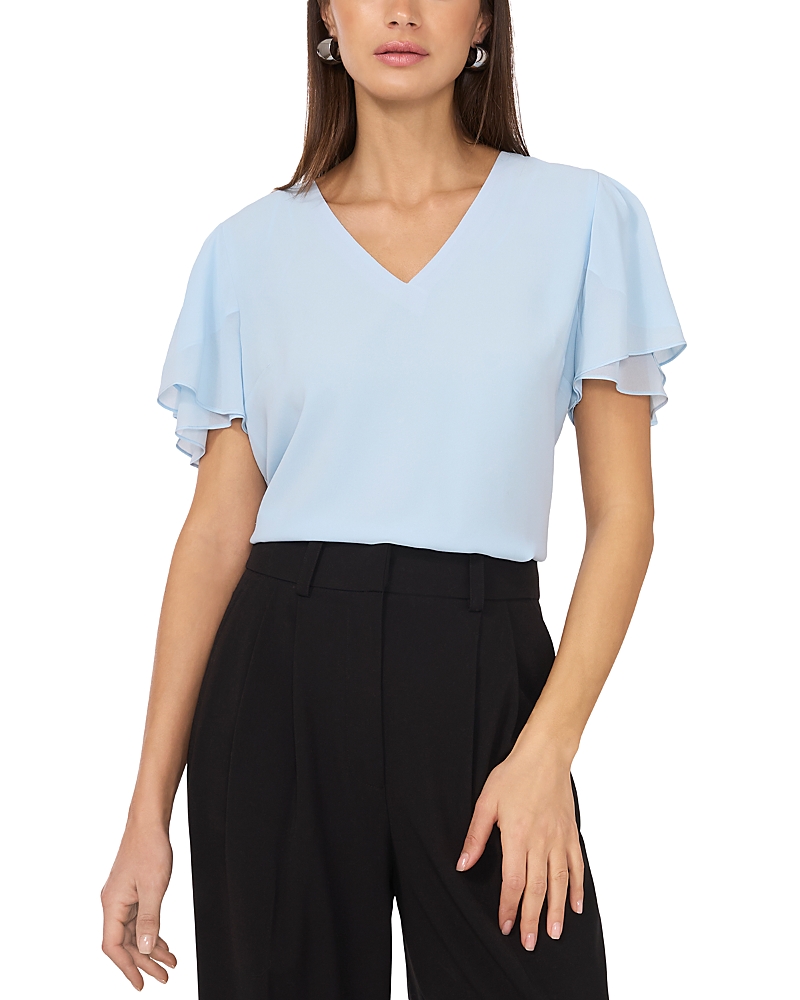 Shop Vince Camuto Tulip Sleeve Top In Frozen