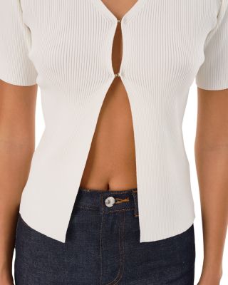 Aurelie Ribbed V Neck Top