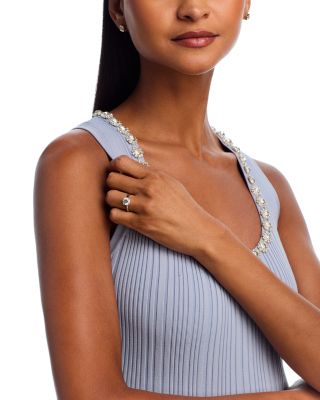 Certified Lab Grown Round Diamond Ring 18K White Gold, 2.0 tcw