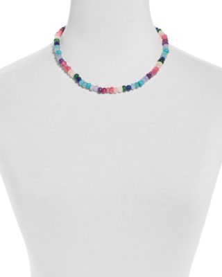 Semi Precious Beaded Necklace, 17"-21"