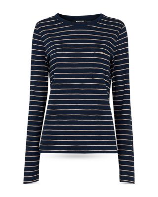 Striped Crewneck Pocket Top