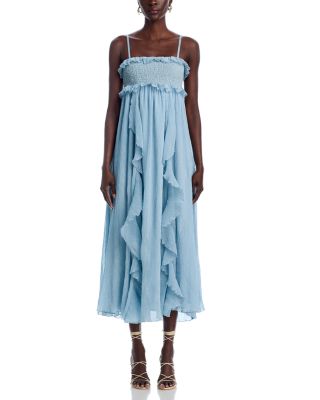 Ruffle Crinkled Midi Dress - Exclusive