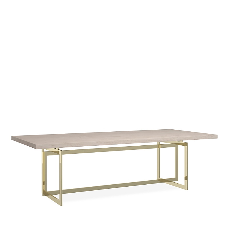 Caracole Wish You Were Dining Table - Creme Travertine/gold In Creme Travertine/gold