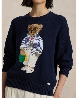 Polo Bear Cotton Crewneck Sweater