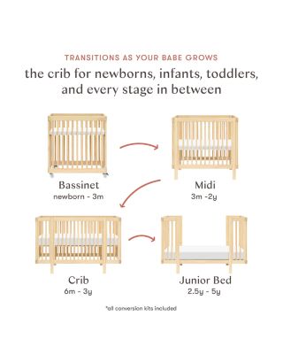 Pogo 8 in 1 Convertible Crib with All Stages Conversion Kits